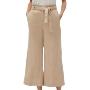 NWT Banana Republic Factory Blake Crop Linen Wide-leg Pants Size 00P